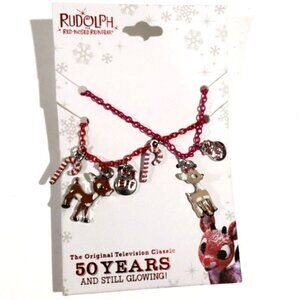 Rudolph Reindeer "BFF" Charm Matching Friendship Necklaces, Holiday Jewelry Kids
